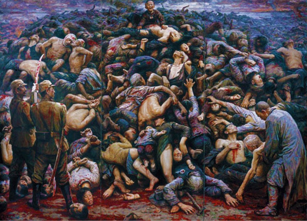 中国旅美画家李自健的油画——《南京大屠杀》
